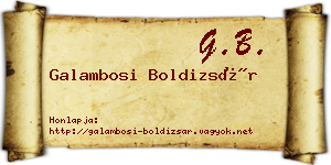 Galambosi Boldizsár névjegykártya